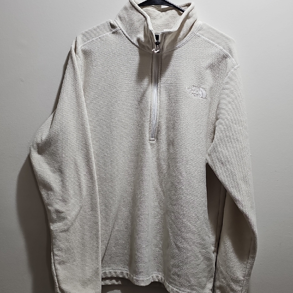 The North Face Men's Jaquard Zip-Up Sweater in Cream